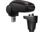[Bracciolo Centrale, Perfetto Per Fiat 500L Dal 2012 - Rivestito In Pelle Artificiale Nera Con Cuciture Rosse