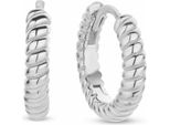 New Bling 9NB-0768 Orecchini In Argento - Donna - Borchiati - 14 X 2,5 Mm - Rodio - Argento
