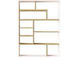 Libreria Rebecca Mobili Laung 123,5X90X22 Truciolare Bianco Marrone Chiaro Moderna