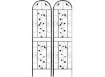 Recinzione A Traliccio In Metallo Per Giardino, 4 Pannelli, Design Antiruggine, Nero