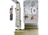 Pannello Doccia A Led, Comando Acqua Calda E Fredda, Design Moderno, 8006 Nichel Spazzolato