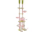 Albero Per Gatti, Altezza Regolabile 216 Cm - 285 Cm, Cinque Livelli Di Gioco, AMT0221PK, L