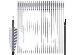 Frecce Bogenbau Pure Carbon, Lunghezza 32", Punta Intercambiabile, 24 Pezzi - Nero"
