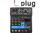 Mixer Audio Teyun, 4 Canali, Connessione Bluetooth, Presa Ue