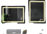 Specchio Da Bagno Rettangolare A Led, Sensore Tattile, Retroilluminazione Rgb, 70X90 Cm (28X36 Pollici)