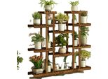 Supporto Per Piante In Legno, 11 Livelli, Design Resistente Alle Intemperie, Marrone