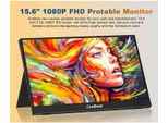Monitor Portatile Fhd, 15,6 Pollici, Risoluzione 1920 X 1080, Design Leggero, Nero, Connettore Eu
