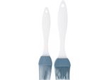 Set Di Due Pennelli Da Pasticceria Excellent Houseware, Silicone/Plastica, 17,5/19,5 Cm, Bianco/Blu