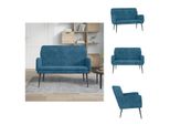Vidaxl Panca Blu 108X79X79 Cm In Velluto - Panche