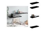 Vidaxl Mensole Galleggianti 2 Pz. Nero Lucido 60X23,5X3,8 Cm Mdf - Mensole A Muro