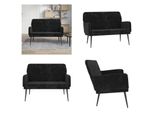 Vidaxl Panca Nera 108X79X79 Cm In Velluto - Panca - Panche - Panchina - Panca Da Ingresso