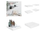 Vidaxl Mensole Galleggianti 4 Pz. Bianco Lucido 23X23,5X3,8 Cm Mdf - Mensola A Muro - Mensole A Muro - Mensola A Muro Galleggiante - Mensola A Muro Galleggiante