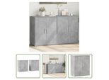 The Living Store Credenze 2 Pz. Grigio Cemento 60X31X70 Cm Materiale A Base Di Legno