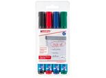 Edding 4-383-4 Pennarello Per Lavagna A Fogli Mobili - Ricaricabile, 1 - 5 Mm, 4 Colori, Custodia