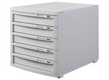 Han 1505-11 Cassettiera Contur - A4/B4/C4, 5 Cassetti Chiusi, Grigio Chiaro