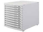 Han 1510-11 Cassettiera Contur - A4/B4/C4, 10 Cassetti Chiusi, Grigio Chiaro
