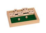 Goki HS075 Gioco Di Dadi Shut The Box, 25,5 X 17,5 X 3,2 Cm, Legno, 2 Dadi, Natura