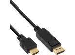 Inline® 17185 Cavo Convertitore Da Displayport A Hdmi, Nero, 5 M