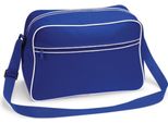 Bagbase BG14 | Borsa A Tracolla Retrò | 40 X 28 X 18 Cm - Colore: Bright Royal/White - Dimensioni: 40 X 28 X 18 Cm
