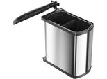 Cestino Hailo 3416101 Mf Swing Bs Duo 16 Litri Acciaio Inox Nero