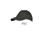 Sols 00594 | Cappello A Cinque Pannelli Long Beach / Chiusura Regolabile In Metallo - Colore: Grigio Scuro (Tinta Unita)/Grigio Chiaro (Tinta Unita) - Taglia: Unica