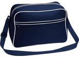 Borsa A Tracolla Retrò Bagbase Con Tracolla Regolabile, 18 Litri BC1302 (Taglia Unica) (Blu Scuro/Bianco)
