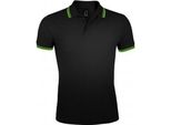Polo Pasadena Tipped A Manica Corta In Piqué PC2431 (Xl) (Nero/Limette) Di Sols Uomo