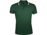 Polo Pasadena Tipped A Manica Corta In Piqué PC2431 (M) (Verde Bosco/Bianco) Sols Uomo