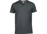 Maglietta Da Uomo Gildan Soft Style, Scollo A V, Maniche Corte BC490 (3XL) (Grigio Melange)