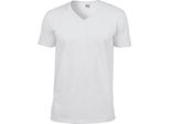 Maglietta Da Uomo Gildan Soft Style, Scollo A V, Maniche Corte BC490 (3XL) (Bianco)