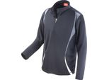 Spiro Unisex Top Da Allenamento / Top Sportivo Trial, Zip Sul Petto RW1471 (Large) (Nero/Grigio/Bianco)
