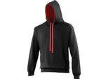 Maglia Con Cappuccio Awdis / Felpa Con Cappuccio RW165 (Xl) (Nero/Rosso Fuoco)