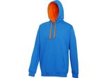 Felpa Con Cappuccio Awdis RW165 (Xs) (Blu Zaffiro/Arancio)