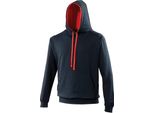 Giacca Awdis Da Uomo Con Cappuccio RW182 (2XL) (Blu Navy/Rosso Fuoco)