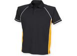Polo Sportiva Finden & Hales Da Uomo, Manica Corta RW427 (M) (Nero/Ambra/Bianco)