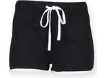 Skinni Minni Pantaloncini Sportivi Retrò Per Bambini RW4753 (7-8 Anni (128)) (Nero/Bianco)