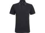 Polo Asquith & Fox Da Uomo, Manica Corta RW4809 (L) (Nero/Grigio)