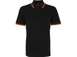 Polo Asquith & Fox Da Uomo, Manica Corta RW4809 (2XL) (Nero/Arancione)