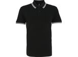 Polo Asquith & Fox Da Uomo, Manica Corta RW4809 (L) (Nero/Bianco)