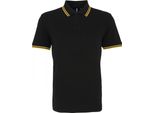 Polo Asquith & Fox Da Uomo, Manica Corta RW4809 (2XL) (Nero/Giallo)