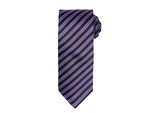 Cravatta Premier A Righe Doppie Da Uomo RW5235 (Taglia Unica) (Viola / Nero)