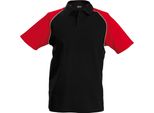 Polo Kariban Da Uomo Con Colori A Contrasto RW702 (Large) (Nero/Grigio Chiaro/Rosso)