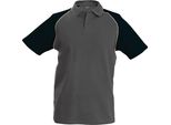 Polo Kariban Da Uomo Con Colori A Contrasto RW702 (Large) (Grigio Ardesia/Grigio Chiaro/Nero)