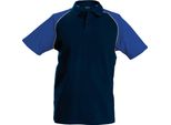 Polo Kariban Da Uomo Con Colori A Contrasto RW702 (Large) (Blu Navy/Grigio Chiaro/Blu Reale)