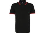 Polo Asquith & Fox Da Uomo, Manica Corta RW4809 (L) (Nero/Rosso)