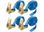 Arebos 4X Cinghie Di Ancoraggio Cinghie Di Ancoraggio Con Cricchetto 6 M, 800 Kg, 25 Mm