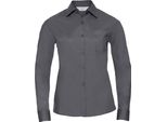 Russell Collection Damen Langarm Bluse BC1026 (Xl) (Convoy Grau)