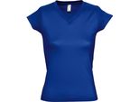 T-Shirt Sols Moon Da Donna, Manica Corta, Scollo A V PC294 (3XL) (Blu Royal)