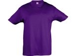 Sols Kids T-Shirt Regent, Manica Corta PC357 (8 Anni (128)) (Viola Scuro)