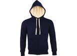 Sols Sherpa Giacca Con Cappuccio Unisex / Felpa Con Cappuccio Con Zip PC512 (Large) (Blu Navy)